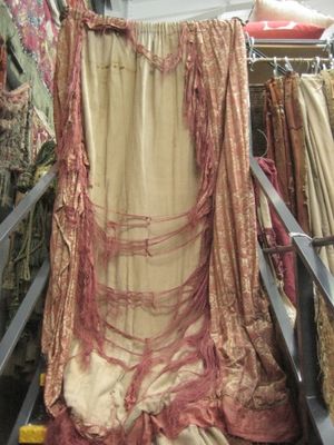 Very Shredded Rust And Gold Silk Damask Interlined