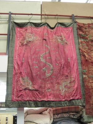 Bright Pink Silk With Gilt Embroidered Dragon