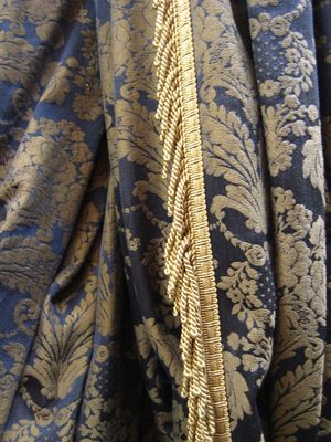 Navy And Gold Damask