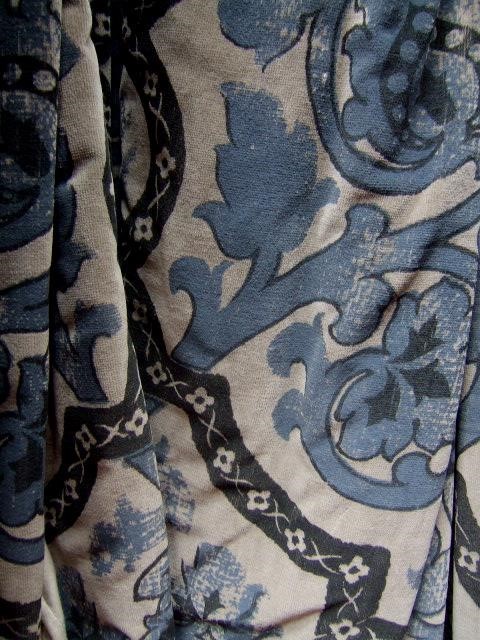 Blue/Grey/Black Printed Velvet